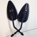 Smt-black Aluminum Skull Mirror Compatible With Superglide Fat Bob Fxef B017qp6mfs