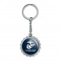 Marines No Greater Friend Worse Enemy White Blue Officially Licensed Keychain Chrome Plated Metal Pop Cap Bottle Opener