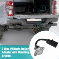 7 Pin Trailer Wiring Harness Extension Connector Vehicle-side Truck Bed Way Rv Plug Blade To Round Adapter