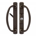 Rockwell Security Charlotte Center Key Locking Sliding Door Handle In Tuscan Bronze Fits 1-3 4 Inch Thick With 3 Screw Holes 