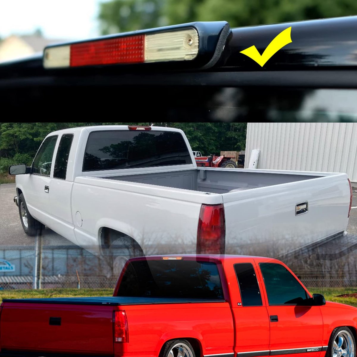 Led Third Brake Light Replacement For 1994 95 96 97 98 99 2000 Obs Chevy C1500 K1500 C K Extended Cab Trucks Gmt400 Red 3rd