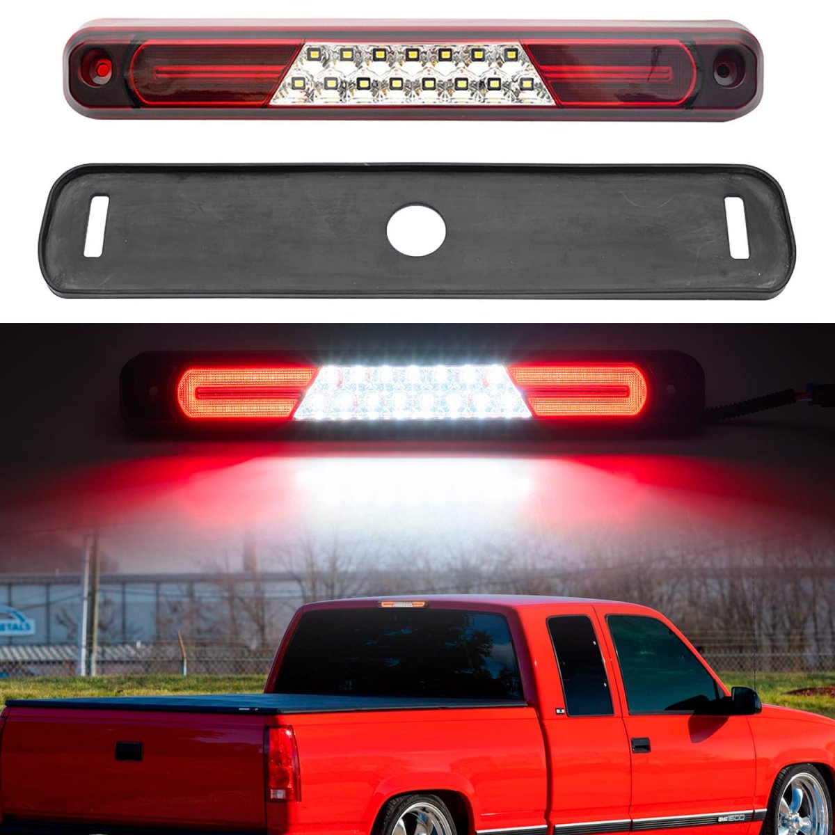 Led Third Brake Light Replacement For 1994 95 96 97 98 99 2000 Obs Chevy C1500 K1500 C K Extended Cab Trucks Gmt400 Red 3rd