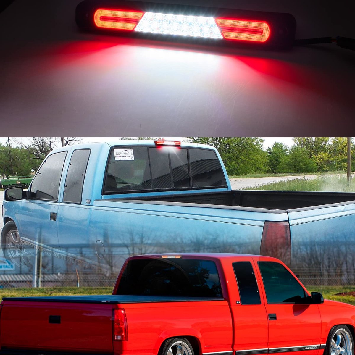 Led Third Brake Light Replacement For 1994 95 96 97 98 99 2000 Obs Chevy C1500 K1500 C K Extended Cab Trucks Gmt400 Red 3rd