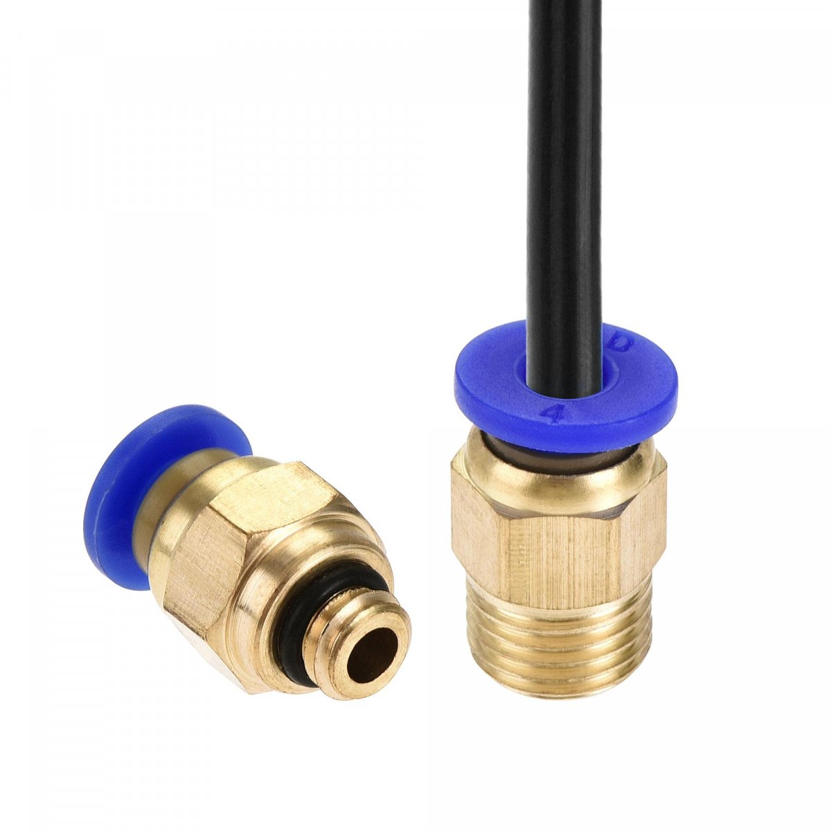 Pneumatic Ptfe Air Tubing Hose Kit 4mm Od 2m Length Black With Tube Cutter And M6 M10 Fittings