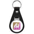 Judo Sport Label Keychain Black Premium Leather Chain With Key Ring 