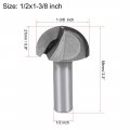 Uxcell Router Bit 1 2 Shank 1-3 8 Cutting Dia Core Box Flutes Carbide For Carpentry Woodworking Milling Cutter Tool