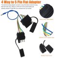 4 Way Male And 5 Female Trailer Connectors Pure Copper Pin To Flat Wire Harness Adapter For Good Conductivity