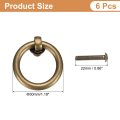 6pcs 1 18 Inch Brass Drawer Pulls And Knobs Cupboard Cabinet Rings Knob With Screws For Dresser Closet Bronze