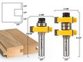 Tongue And Groove Router Bit Set 1 5 In Cutting Diameter 0 Shank C3 Micro Grain Tungsten Carbide Blades For Table Mount Routers 
