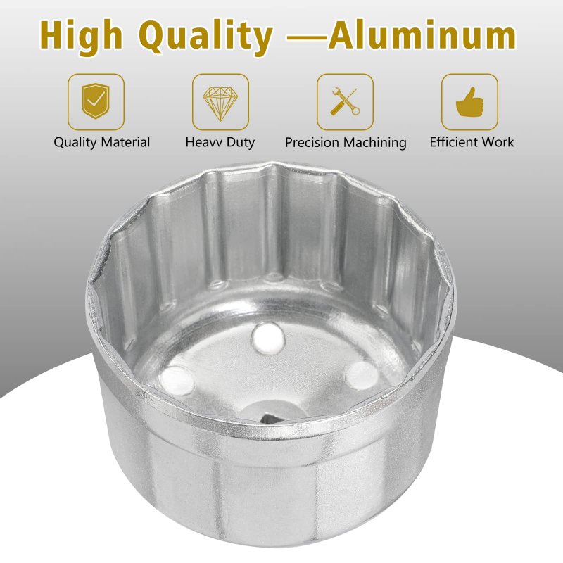 86mm 16 Flutes Oil Filter Wrench Cap Removal Tool Socket For Bmw Volvo Vehicles