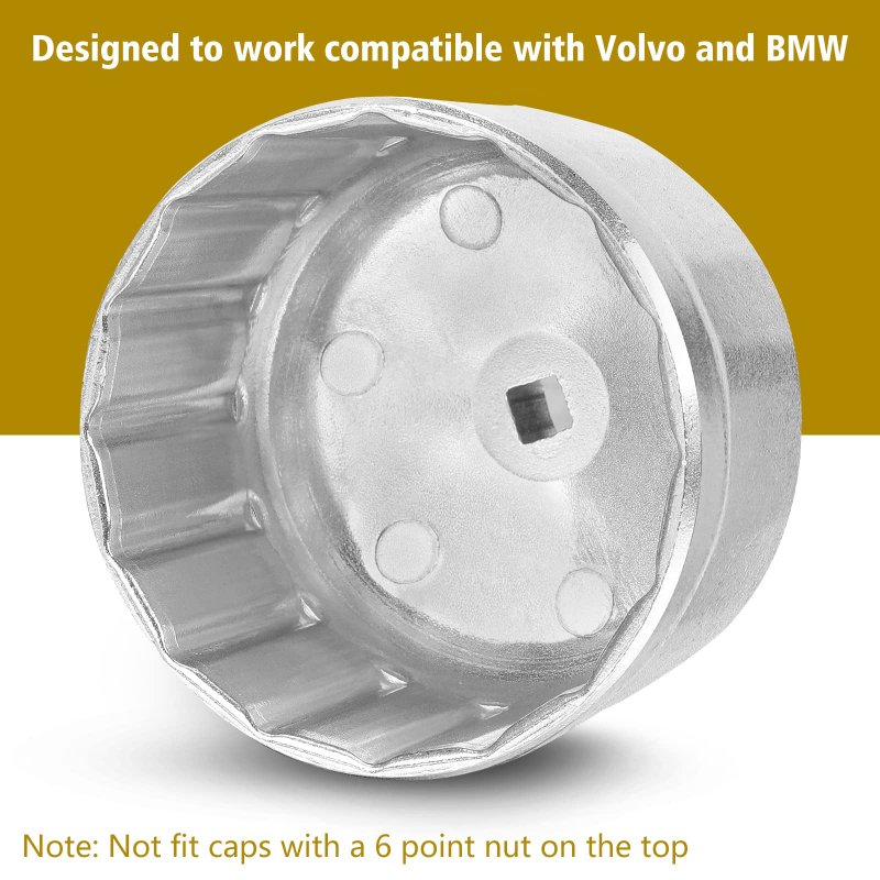 86mm 16 Flutes Oil Filter Wrench Cap Removal Tool Socket For Bmw Volvo Vehicles