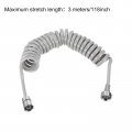 Uxcell Spring Flexible Shower Hose 3meter 118inch Telescopic With 304 Stainless Steel Interface Nut For Toilet Faucet Grey