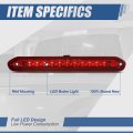 Auto Dynasty Full Led Red Housing High Mount 3rd Third Tail Brake Light Lamp Compatible With Buick Encore 13-16 Chevy Trax