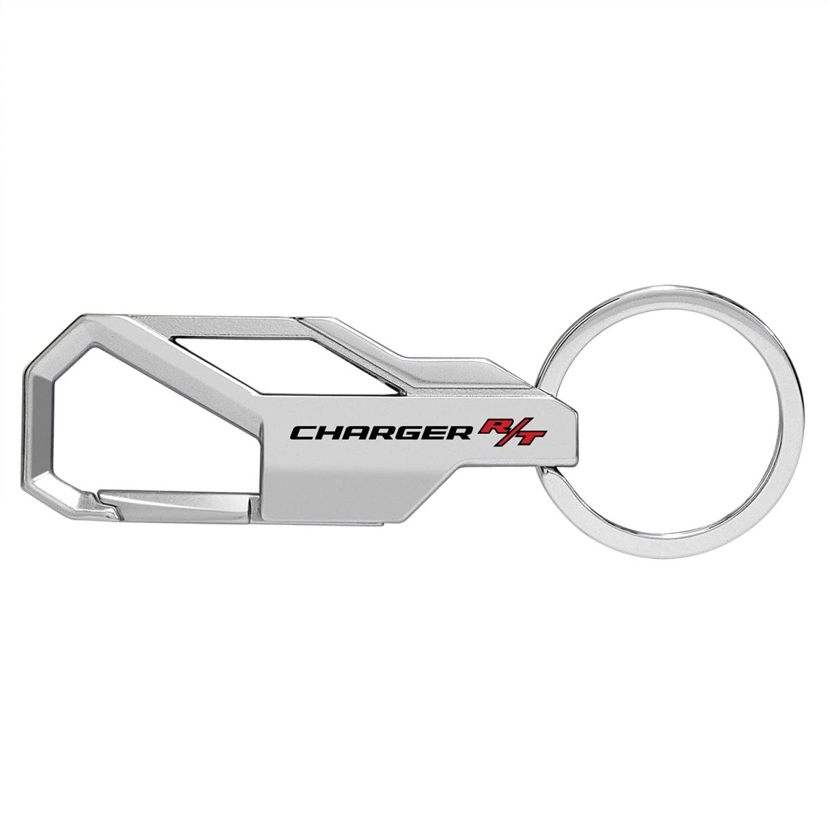Dodge Charger Rt Silver Carabiner Snap Hook Metal Keychain Official Licensed Modern Style 3 75 In X 1