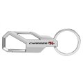 Dodge Charger Rt Silver Carabiner Snap Hook Metal Keychain Official Licensed Modern Style 3 75 In X 1