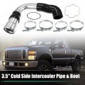 X Autohaux 1 Set Cold Side Intercooler Pipe Upgrade Kit Ford F250 F350 F450 6 7l For Powerstroke Metal Rubber Silver Tone Black