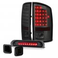 Chrome Smoke Led Tail Light Third Brake Stop Lamp Full-led Lens License Plate Assembly Bundle For 2003-2006 Dodge Ram 1500 2500 