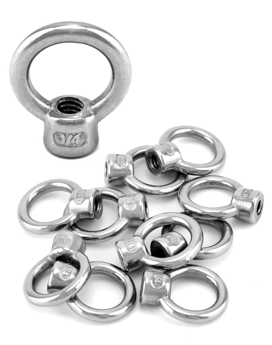 Lifting Eye Nut 10 Pack 1 4 Unc Marine Grade Stainless Steel 316