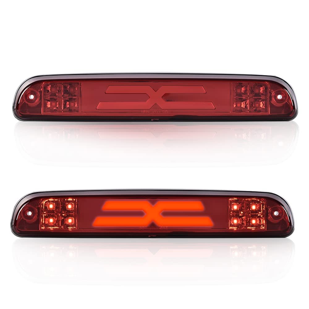 Led 3rd Brake Light For 93-11 Ford Ranger Fit 99-16 F250 Sd F350 F450 F550 Third Stop Lamp Red Lens Chrome Housing