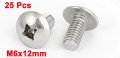 Uxcell A15121600ux0599 M6x12mm Stainless Steel Truss Phillips Head Machine Screws Pack Of 25