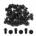 Uxcell 30pcs Black 11mm Hole Plastic Rivets Fastener Fender Push Pin Clips For Auto