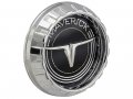 Auto Krafters Compatible Replacement For Round Chrome And Black Steer Head Decorative Grille Center Emblem Ornament 1970-72