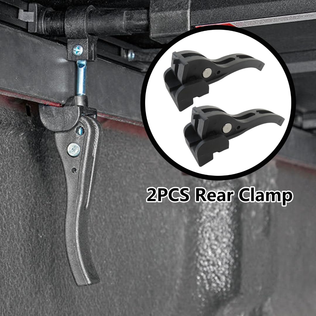 Universal Replacement Rear Clamp Set For Hard Tri Fold Tonneau Cover 2 Pieces F150 F250 Ram Tundra Sierra Gladiator Titan