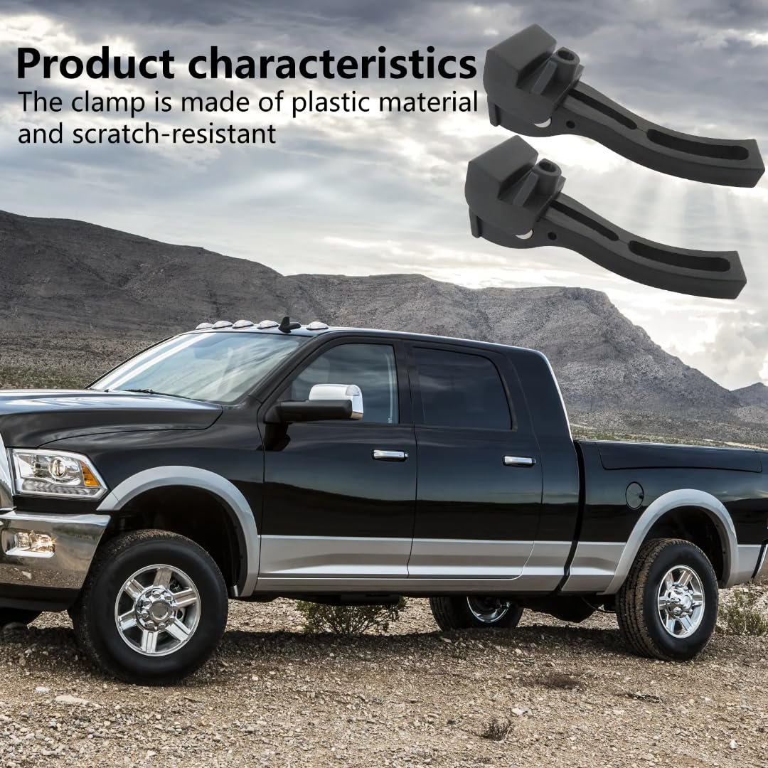 Universal Replacement Rear Clamp Set For Hard Tri Fold Tonneau Cover 2 Pieces F150 F250 Ram Tundra Sierra Gladiator Titan