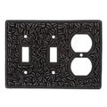 Vicenza Designs Wp7015 San Michele Wall Plate With Double Toggle And Outlet Opening Oil-rubbed Bronze 