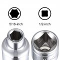 Uxcell 1 2-inch Drive 5 16-inch 6-point Shallow Socket Cr-v