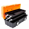 Tce Atrjh-3430u Torin 17 Plastic 3-layer Multi-function Storage Tool Box With Tray And Dividers Black Orange 