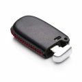 Vitodeco Genuine Leather Smart Key Fob Case Cover Protector For 2014-2018 Jeep Cherokee 2013-2017 Ram 1500 2500 3500 5 Buttons 