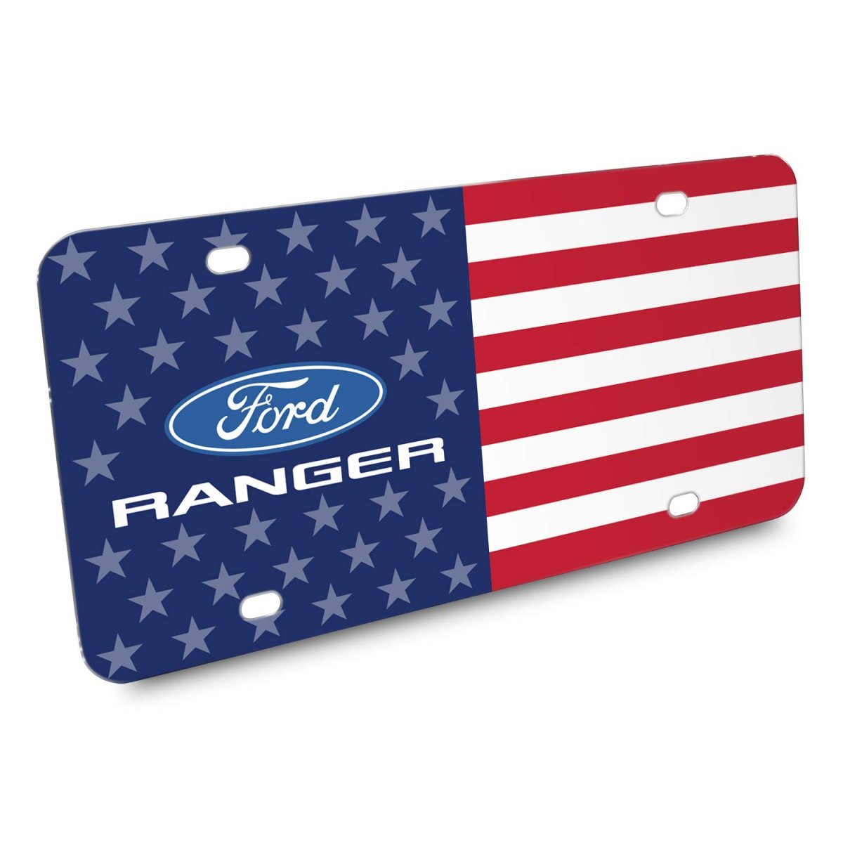 Ford Ranger Logo Usa Flag Graphic Special Aluminum Metal License Plate Official Licensed