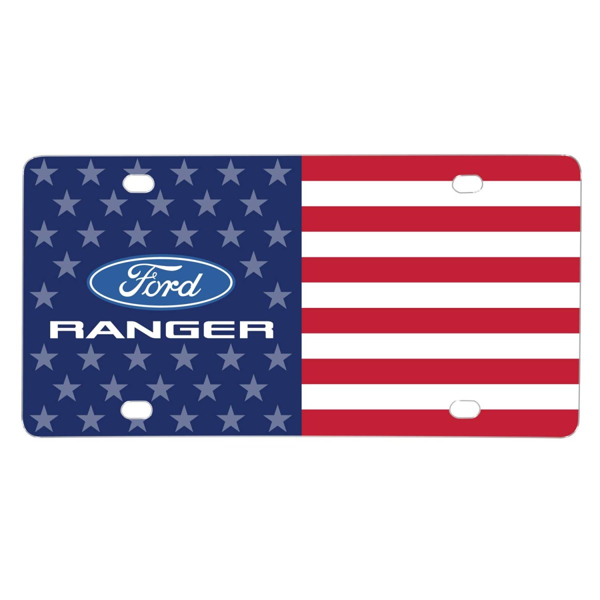 Ford Ranger Logo Usa Flag Graphic Special Aluminum Metal License Plate Official Licensed