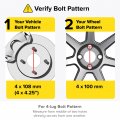 Stancemagic 4pcs 1 Inch 25mm Wheel Adapters Spacers Converts 4x4 25 To 4x100 Changes Bolt Pattern Metric 12x1 5 Studs Nuts