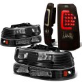 Chevy Silverado Gmt800 4pc Pair Of Black Amber Corner Headlight Smoked Lens 3d Led Tail Light 