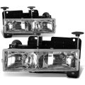 Auto Dynasty Chrome Housing Headlgiht Head Lamps Tool Kit Compatible With Chevy Gmc C K 1500 2500 3500 Pickup 88-01