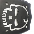 Xkh- Skull Backrest Sissy Bar Plate Matt Black Universal Fit B07c9gxpr1