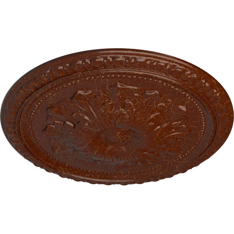 Ekena Millwork Cm18ribmc Richmond Ceiling Medallion Od X 1 3 8 P Fits Canopies Up To 2 5 8 Hand-painted Burnished Mahogany