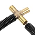 4pcs Brass 4 Way Pipe Fitting 8mm Cross Barb Union Adapter For Water Fuel Air Transport Connect Pipelines 
