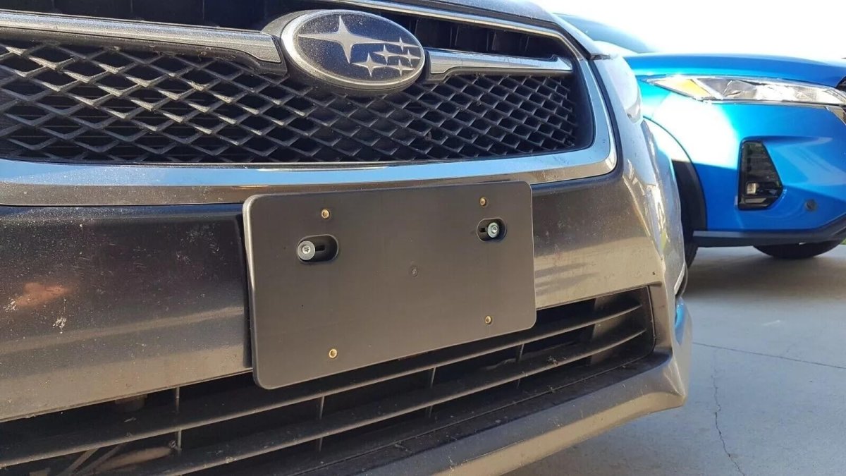 Front License Plate Mount Bcket Round Hole Adapter Kit For Subaru Impreza 2006a 2007 Sedan Only A Holder Set With 2 Adapters