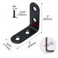 Uxcell 10pcs Angle Bracket Stainless Steel 50x50mm Black Corner Brace Fastener L Shaped Right Brackets Protector With Screws