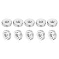 10pcs M3 Knurled Thumb Nuts Carbon Steel Round Flat Head Through Hole Handle Nut Lock Adjusting Thin Type Nickel Plated Silver 