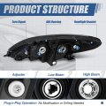 Auto Dynasty Lx2503125 Factory Style Projector Headight Lamp Compatible With Lexus Es330 2005-2006 Passenger Right Side Chrome