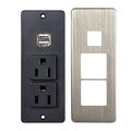 Cabinet Insert Power Socket 2-us Standard Outlet 2-usb Ports With Cover 