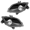 Hecasa Pair Full Led Fog Lights For 2018-2024 Freightliner Cascadia Front Bumper Light Lamp Drl Clear Lens Black Housing Driver
