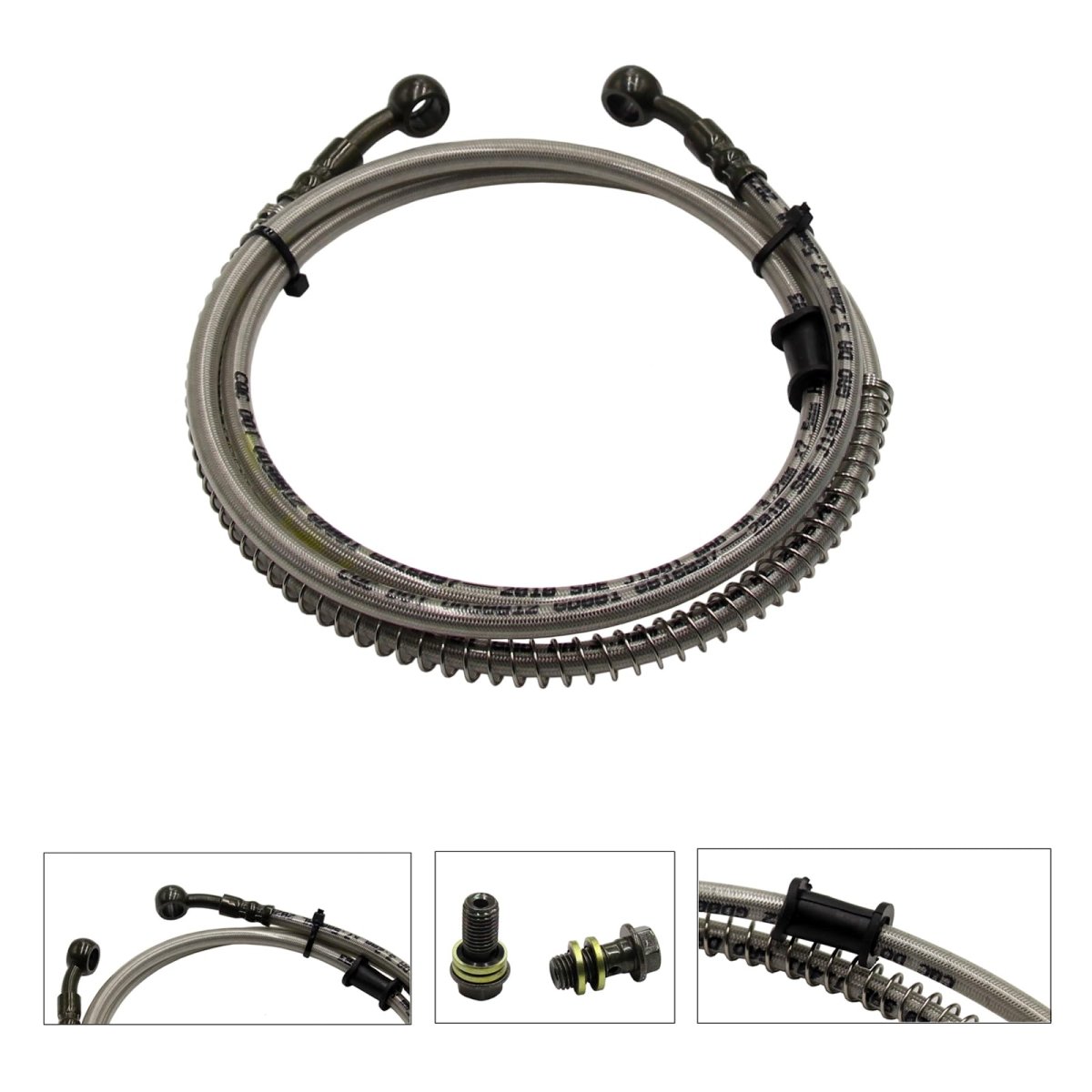 Hydraulic Brake Line Hose Cable For Pit Trail Quad Go Kart Dirt Bike Atv Stainless Steel Braid Ptfe 1330mm Universal Fit