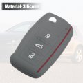 X Autohaux Dark Gray Silicone Keyless Entry Car Remote Control Key Fob Shell Case Cover Protector For Volkswagen Jetta Gti