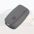 X Autohaux Dark Gray Silicone Keyless Entry Car Remote Control Key Fob Shell Case Cover Protector For Volkswagen Jetta Gti