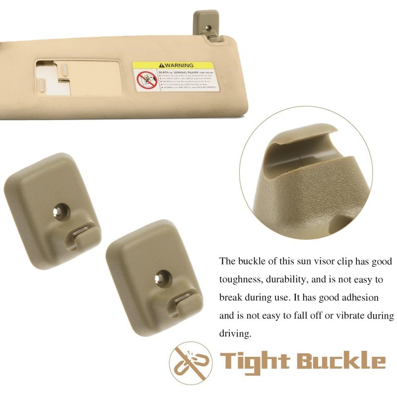 2pcs Camel Tan Sun Visor Holder Retainers Clip For Ford F 150 2009-2014 Replace I Al3z1504132ab